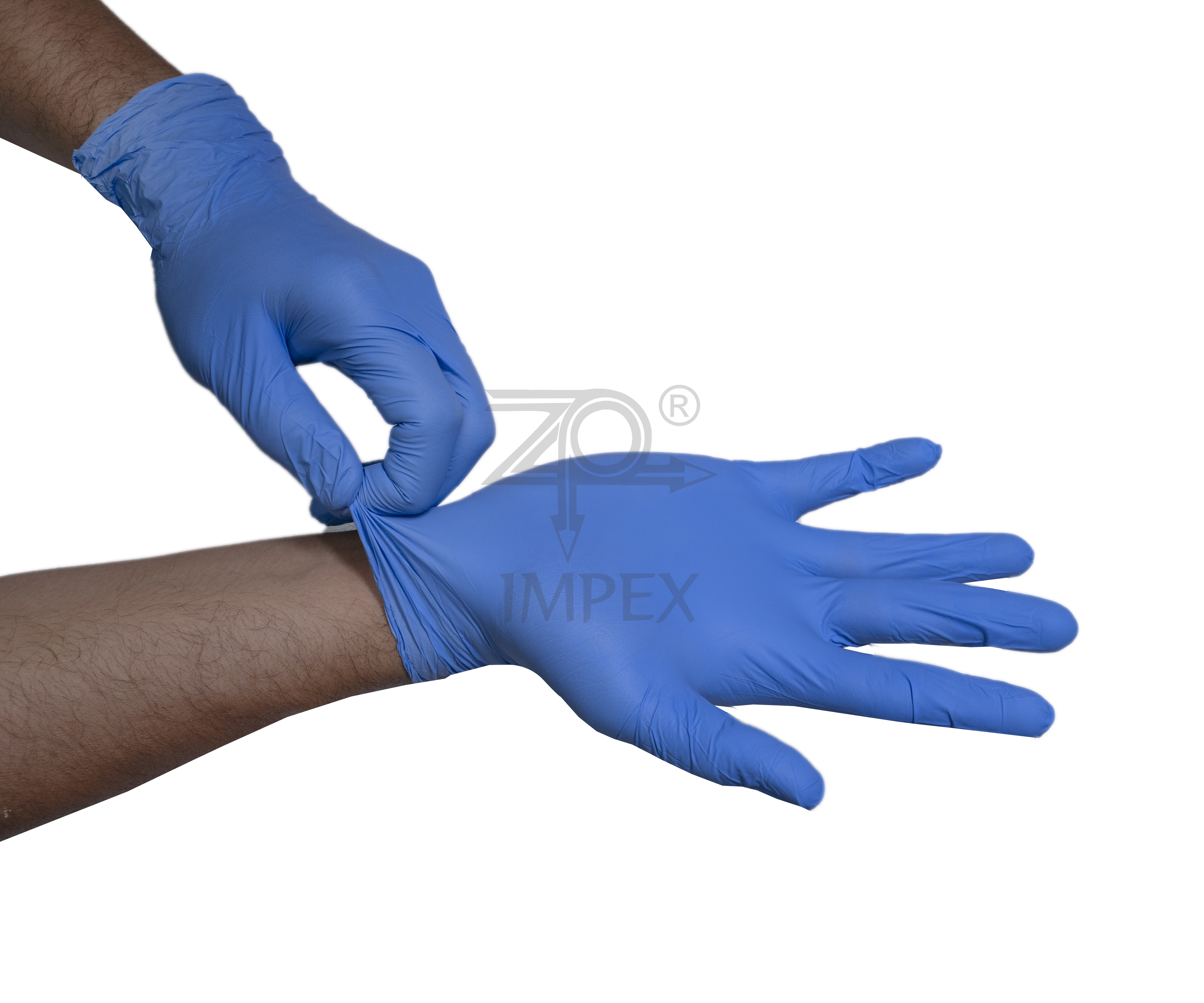 Nitrile Examination Gloves - Nitrile Material, 240 Mm Cuff Length, Blue Color | Chemical Resistant, Puncture Resistant, Powder Free, Full Finger Design, Textured Fingertips
