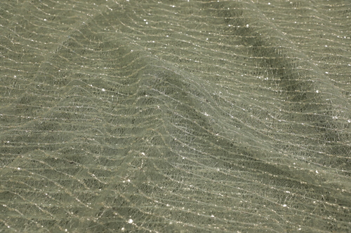 वॉशेबल नेट फैब्रिक ग्रीन कलर स्ट्राइप पैटर्न सेक्विन एम्ब्रायडरी वर्क इम्पोर्टेड फैंसी डाइड नेट