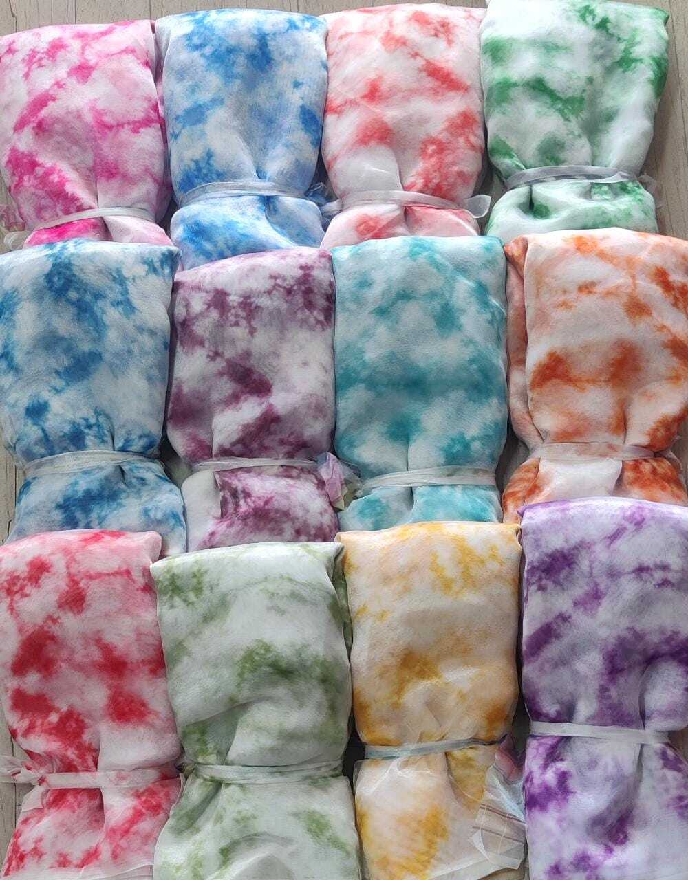 All Polyester Organza Fabric - Color: Multicolor