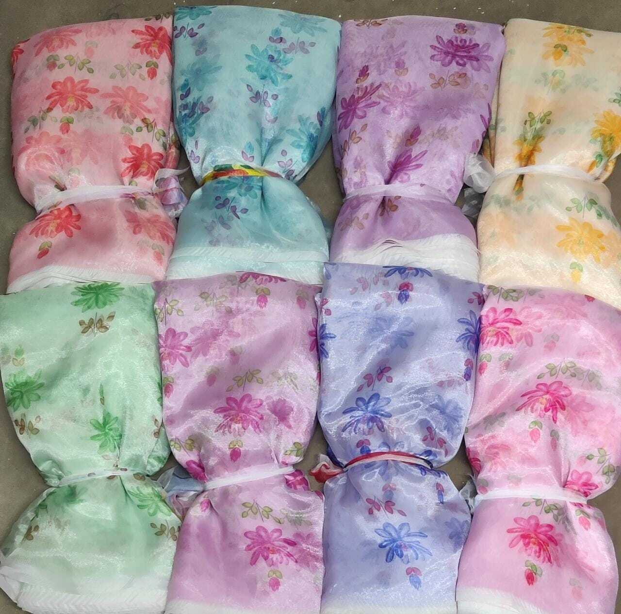 All Polyester Organza Fabric - Color: Multicolor