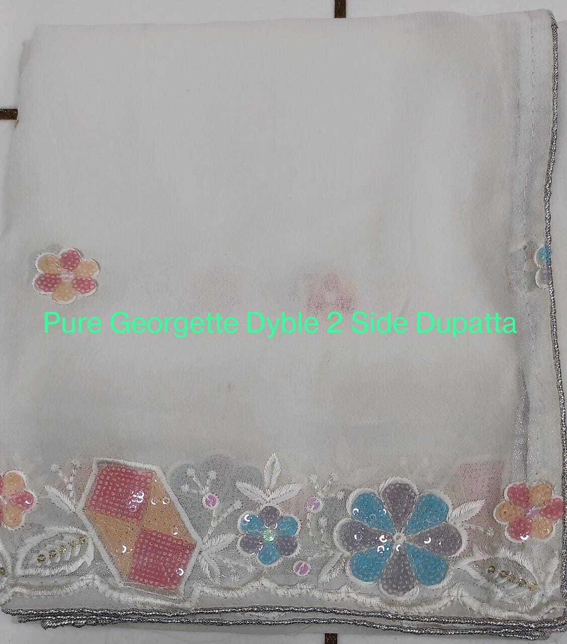 Pure Georgette Dyeable 2 Side Dupatta - Attributes: Quick Dry