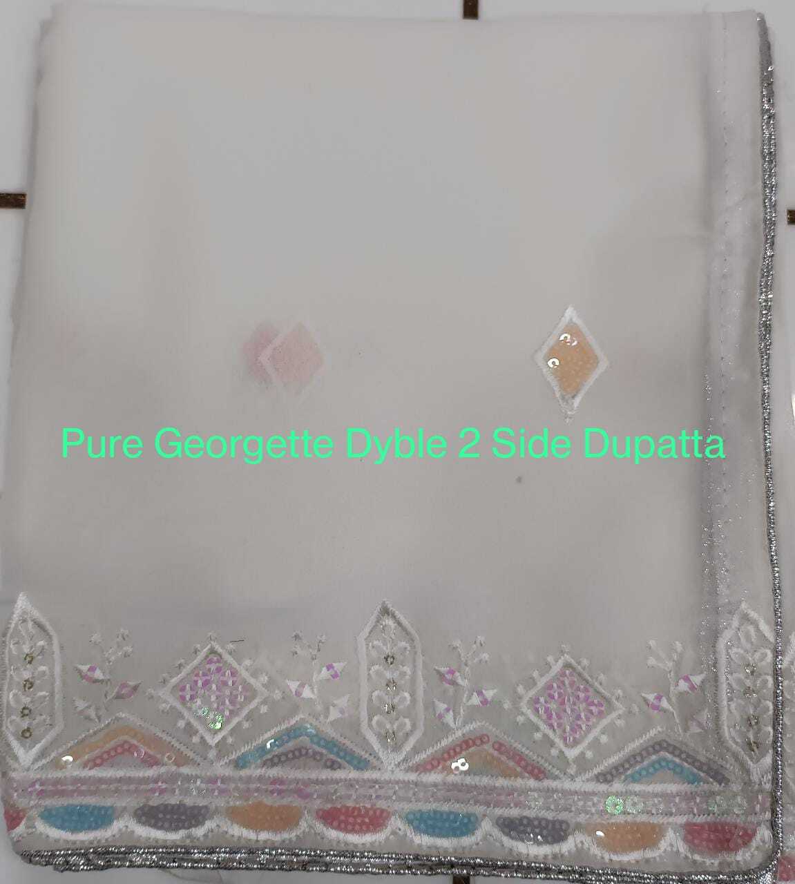 Pure Georgette Dyeable 2 Side Dupatta - Attributes: Quick Dry