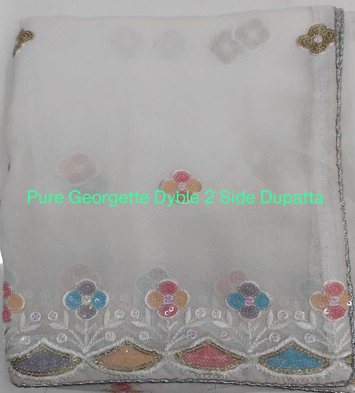 Pure Georgette Dyeable 2 Side Dupatta - Attributes: Quick Dry