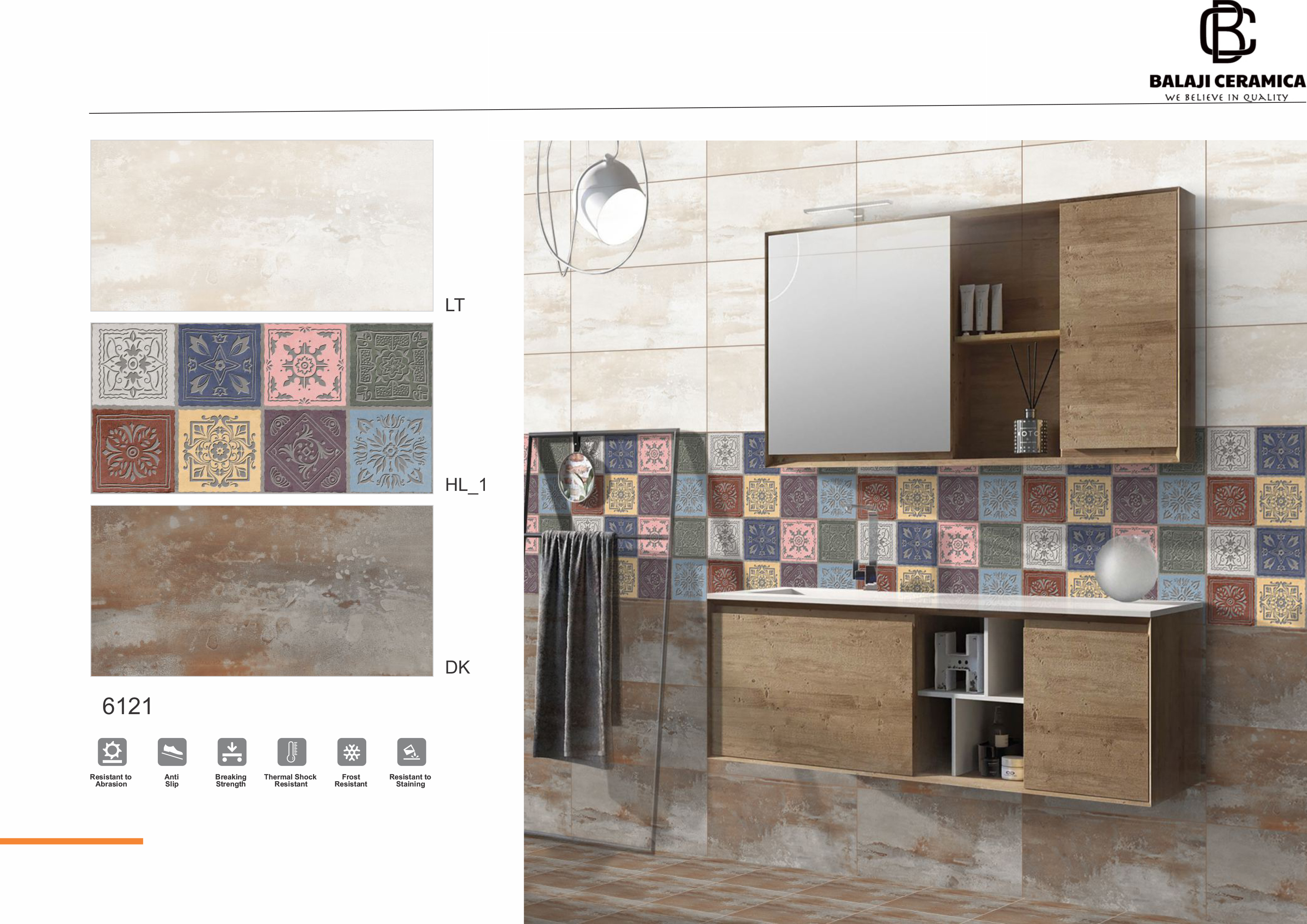 Digital Wall Tiles - Ceramic, 300x600mm, Glazed Finish, 8.5mm Thickness | Square Edge Pattern, Ideal For Interior Applications