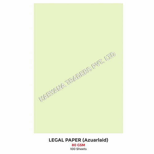 High Quality Legal Paper 100 Sheets 80 Gsm 22cm X 36cm (Ledger Paper) (Azure Laid)