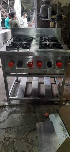 सिल्वर 4 बर्नर गैस रेंज