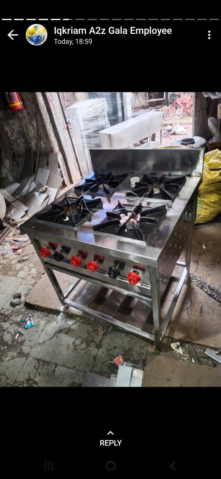 Silver 4 Burner Gas Range