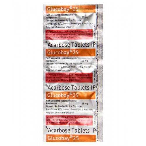 Acarbose Tablet - 25mg Dosage, 150 Tablets Per Pack | Treats Type 2 Diabetes, Storage Below 30â°c, Recommended By Doctor