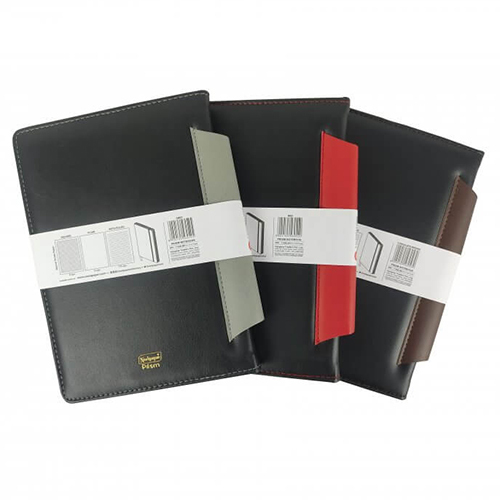 High Quality Prism Notebook - B5 Leatherite Material Round Corner With Pen Holder 200 Pages