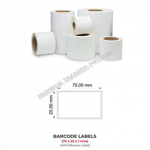 White Barcode Labels (75mm X 25mm X1) (3inc X 1inc) 2000 Labels Per Roll (Self Adhesive Label)