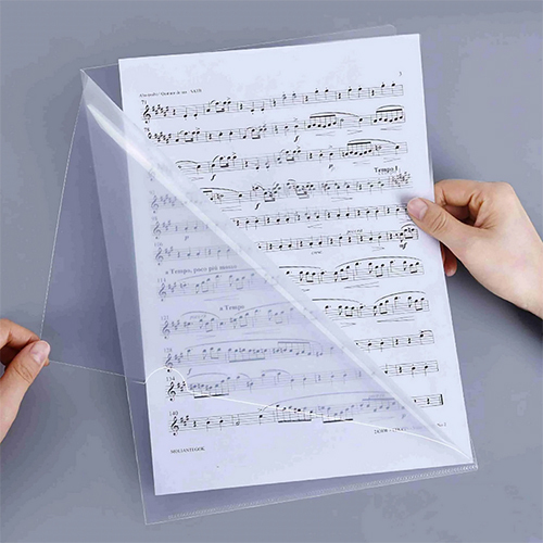 L Folder File - Transparent Polyurethane, A4 & F-s Size | High Quality Paper Organizer For Office Use