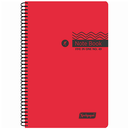 Five In One Spiral Note Book - 9.5cm X 14.8cm | High Quality, Crafted For Versatile Use