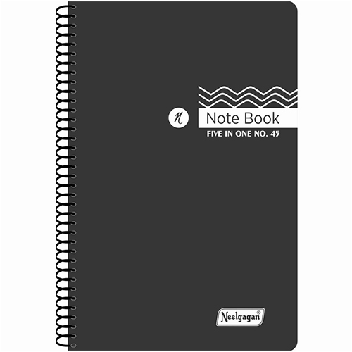 Five In One Spiral Note Book - 9.5cm X 14.8cm | High Quality, Crafted For Versatile Use