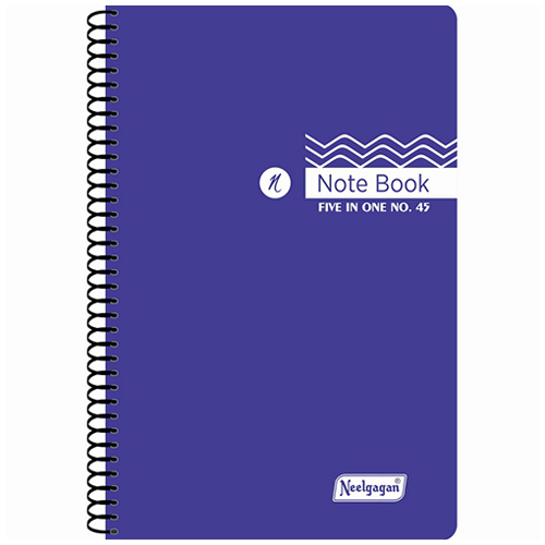 Five In One Spiral Note Book - 9.5cm X 14.8cm | High Quality, Crafted For Versatile Use