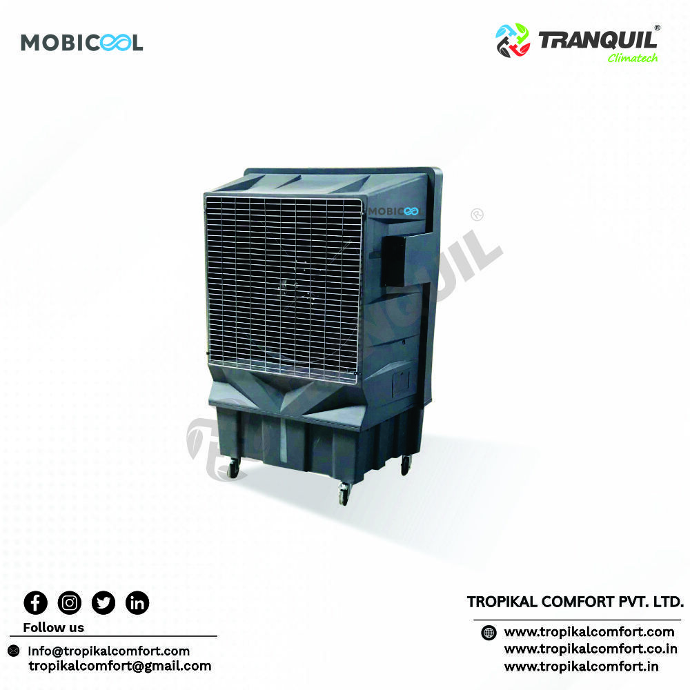 Mobikool - Plastic Floor Standing Tent Air Cooler | 622*956*1466 Mm Size, Silver Color, 18000/10500 Air Flow, 120-150l Water Tank, 1 Year Warranty