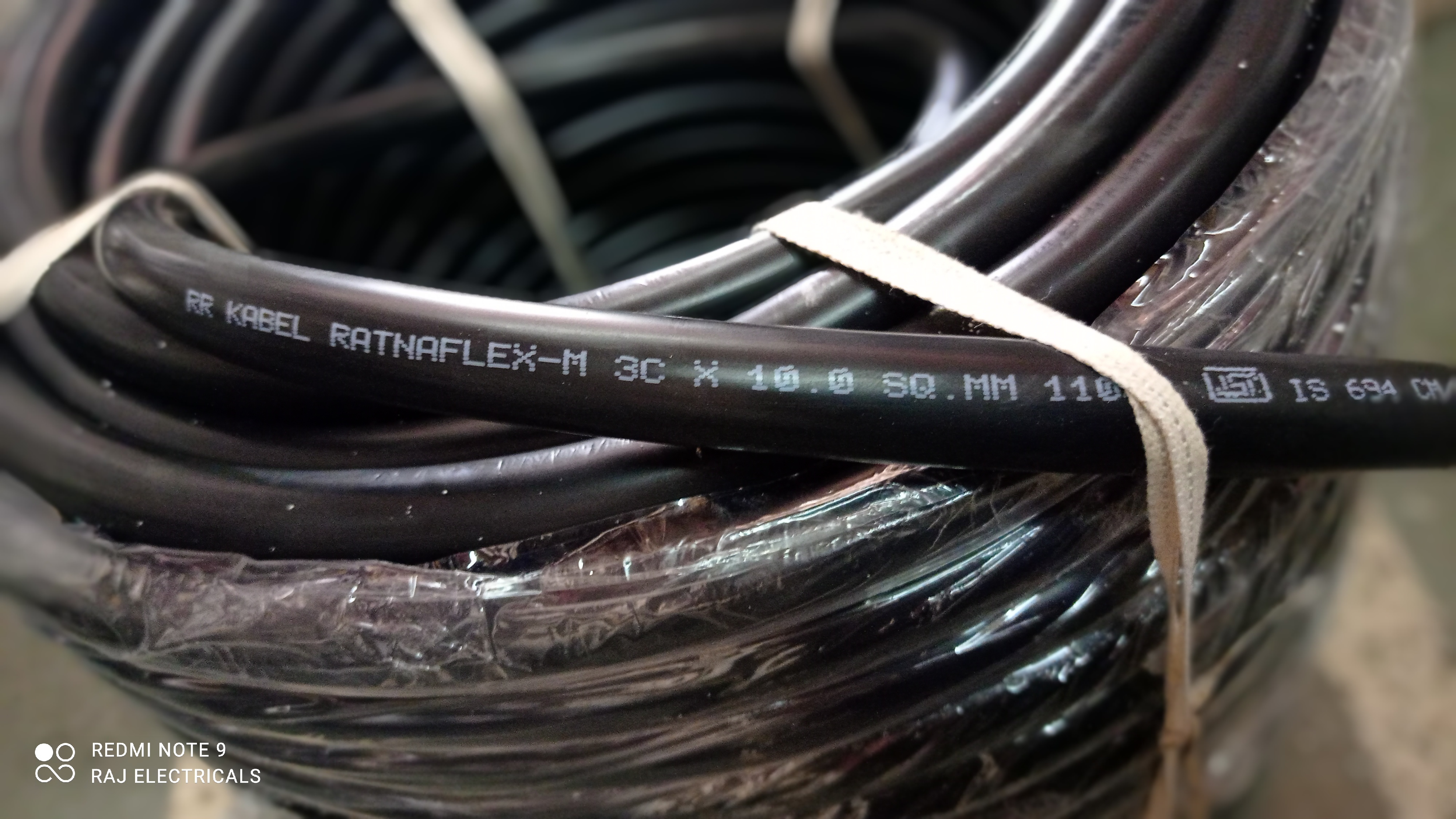 Black 10 Sqmmq 3 Core Rr Kabel Cable