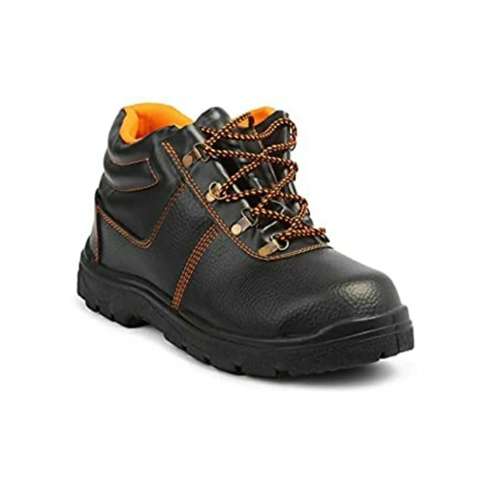 Safety Work Shoes - Synthetic Leather, Black , Waterproof & Heavy Duty Design | 6 Months - 1 Year Warranty, Reusable, Male Usage