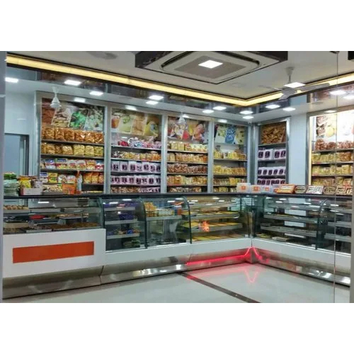 सिल्वर स्वीट डिस्प्ले काउंटर