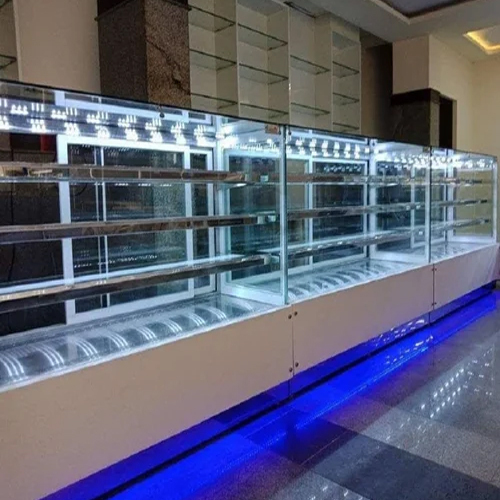 सिल्वर बेकरी डिस्प्ले काउंटर