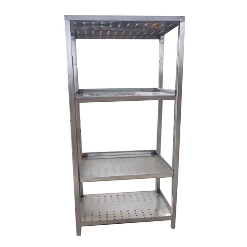 सिल्वर स्टेनलेस स्टील डिस्प्ले रैक