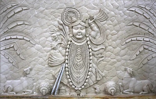 Shreenathji Wall Mural - Feature: Washable