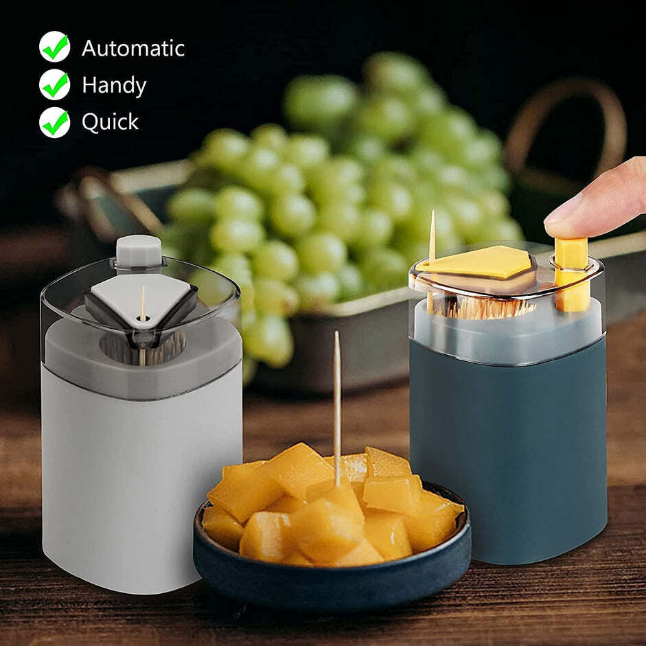 Toothpick Holder Dispenser - Healthy Pp+abs Material, Approx. 100 Toothpicks Capacity, Elegant White Design, Non-slip Bottom For Stability, Smooth Finish