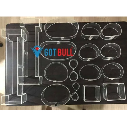 17 Pieces Acrylic Kati Basti Set - Color: Silver