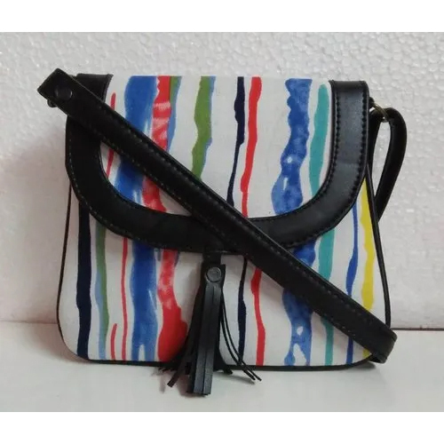 Ladies Fancy Sling Bag - Different Available Sizes, Multicolor Design With Stylish Handles