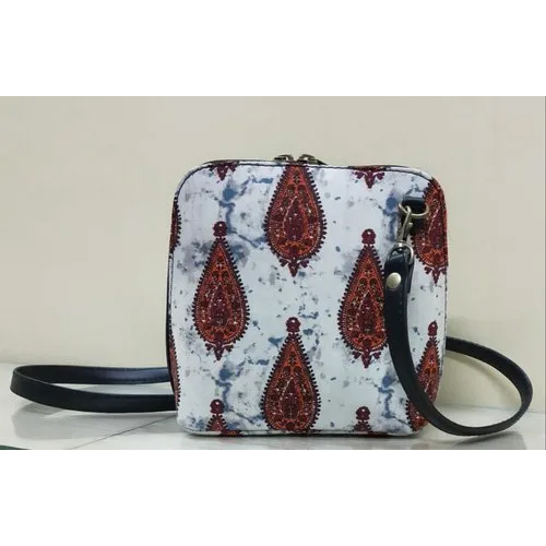 Printed Square Sling Bag - Modern Design, Multicolor Options Available, Different Sizes