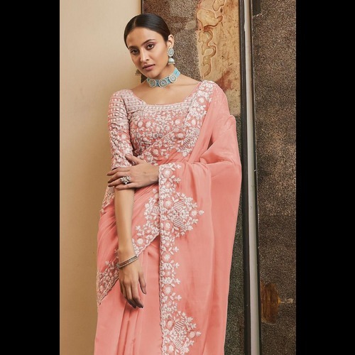 Soft Georgette Saree - Color: Blue