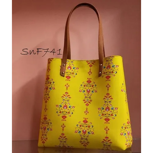 Multicolor Cotton Rayon Fabric Tote Bag Size: Different Available