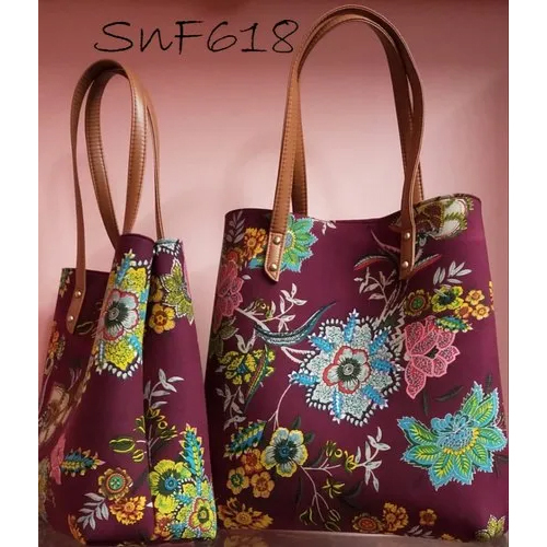 Printed Tote Bag - Multicolor Variety, Modern Design With Durable Handles In Different Available Sizes