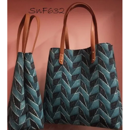 Printed Tote Bag - Multicolor Variety, Modern Design With Durable Handles In Different Available Sizes