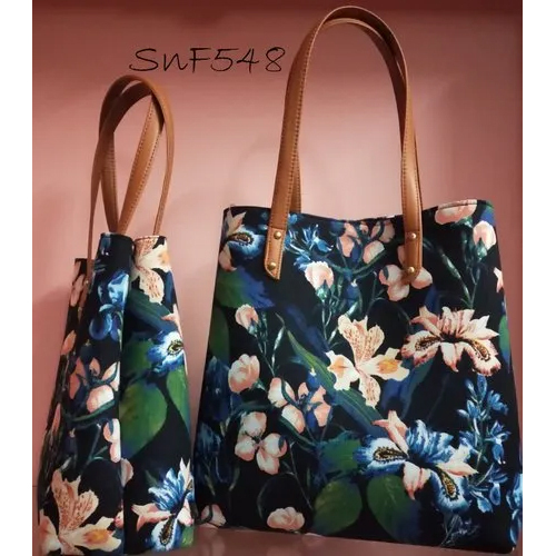 Printed Tote Bag - Multicolor Variety, Modern Design With Durable Handles In Different Available Sizes