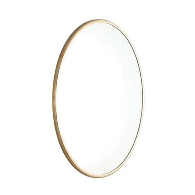 Gold 30 Inch Stylish Modern Round Wall Mirror For Bathroom