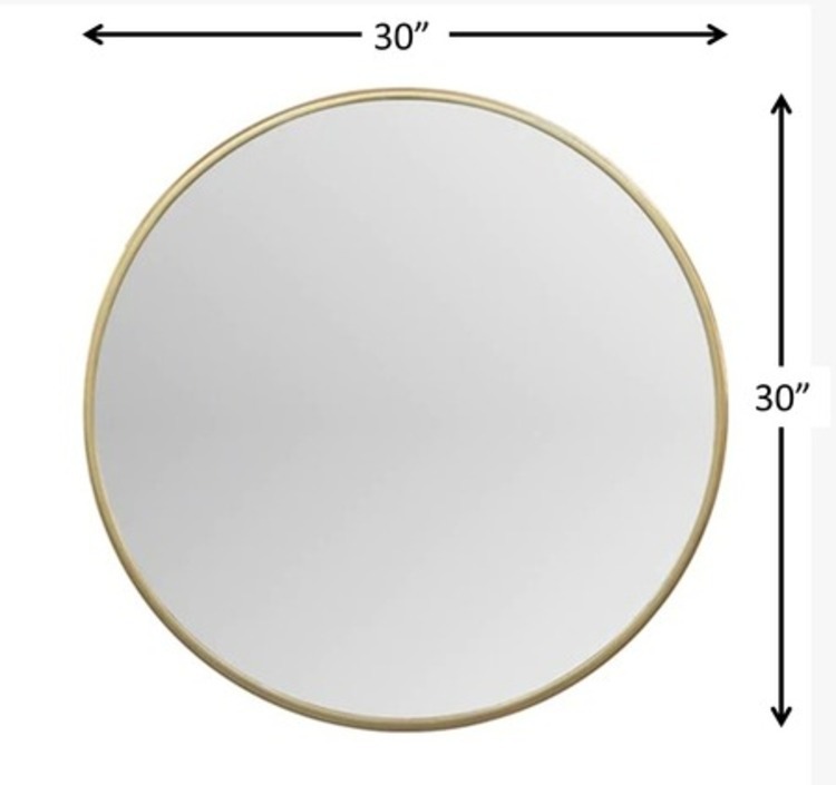 Gold 30 Inch Stylish Modern Round Wall Mirror For Bathroom