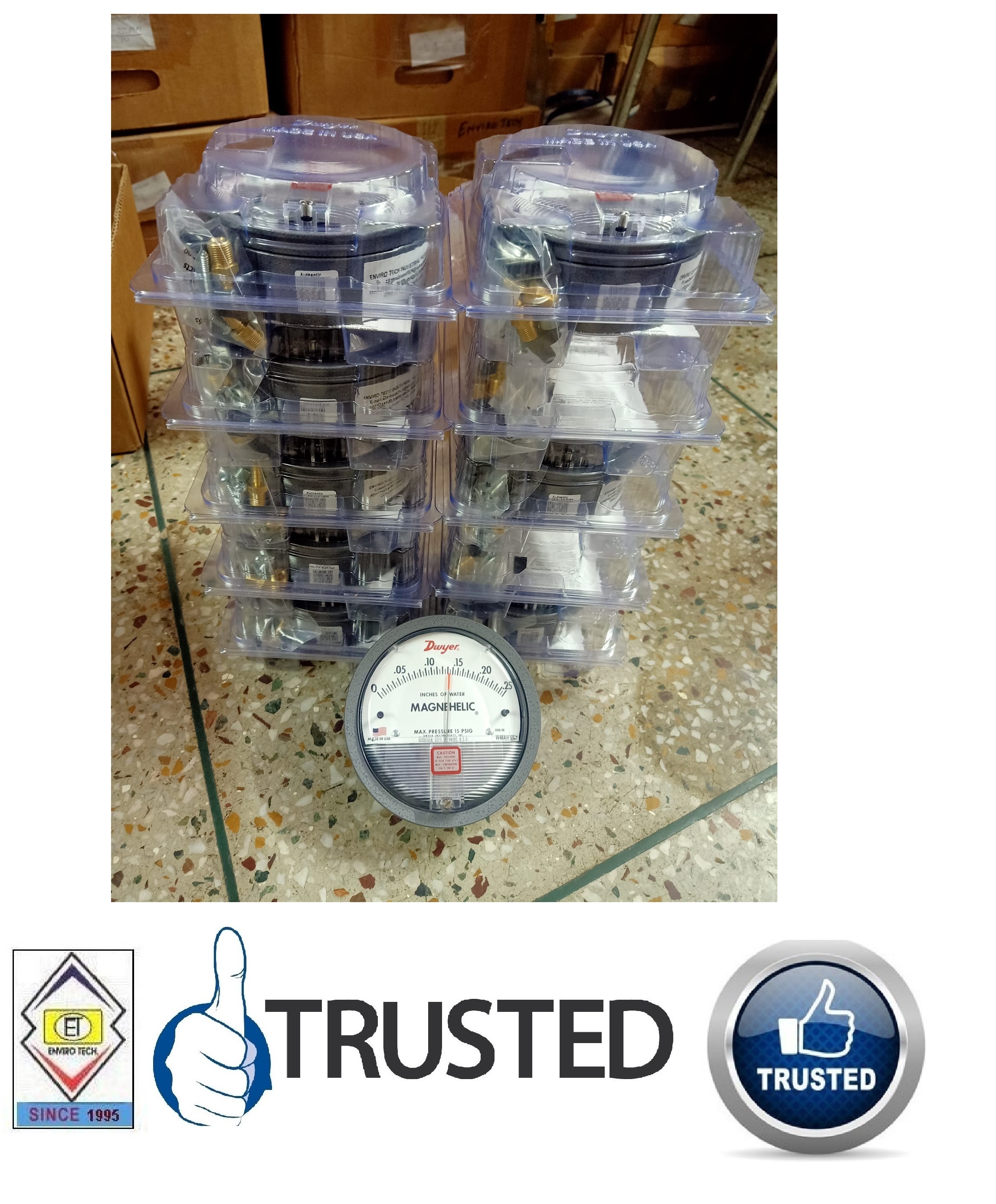 Dwyer Usa Magnehelic Gauge Wholesaler - 4" Plastic Dial, Npt 1/8 Inch Thread, ±2% Accuracy, Back Mounting, Ideal For Filter Monitoring & Compliance
