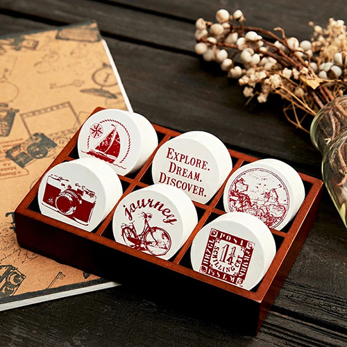 Rubber Journey Stamp Set