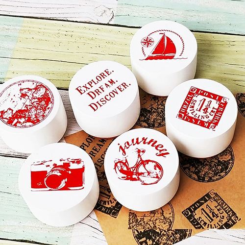 Rubber Journey Stamp Set
