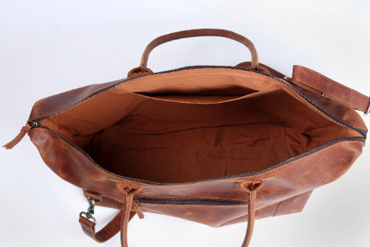Handmade Leather Duffle Bag
