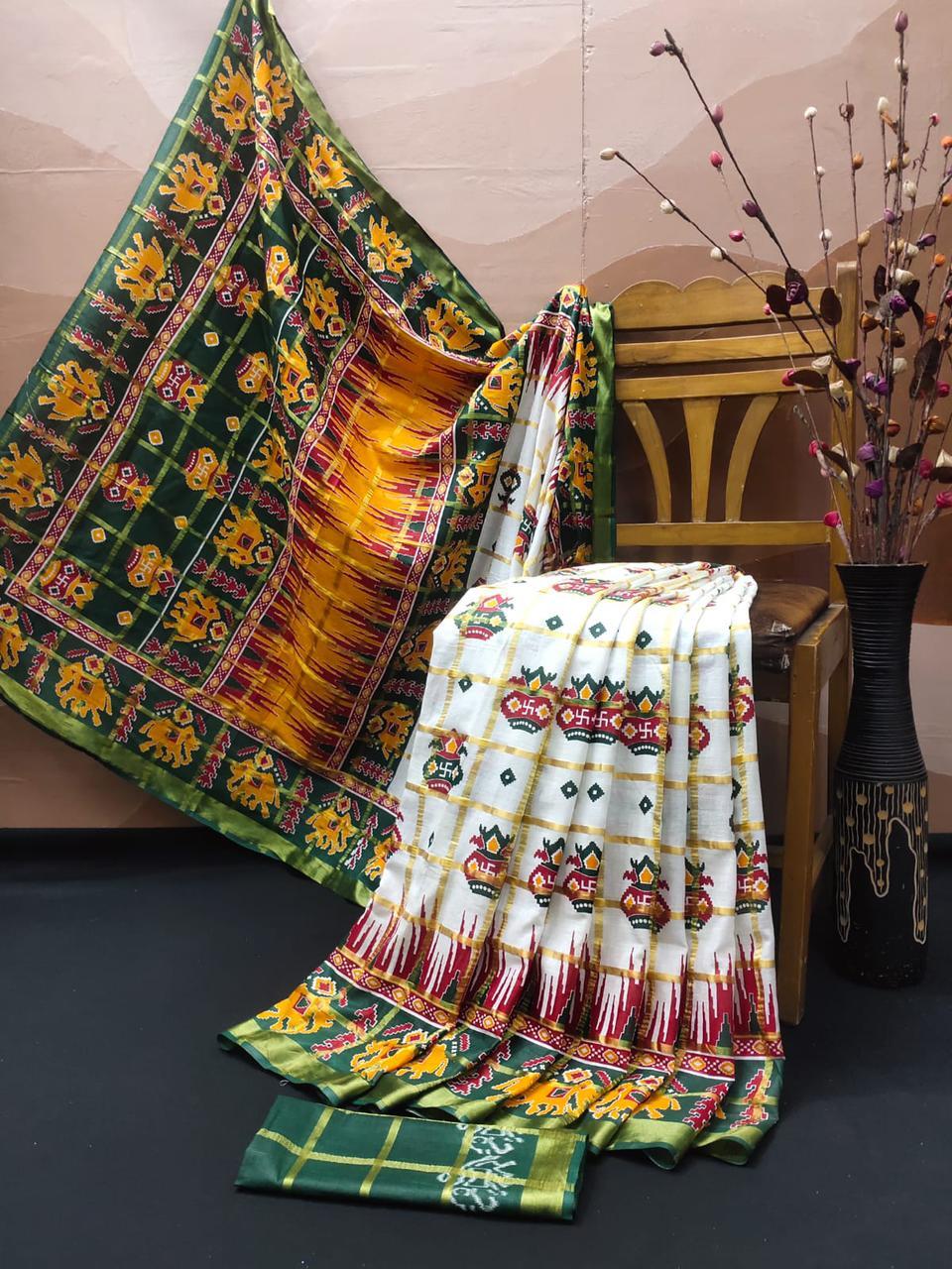 Mix Pure Cotton Patola Saree