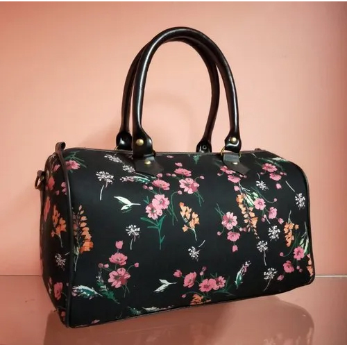 Blue-white-black Printed Duffle Bag