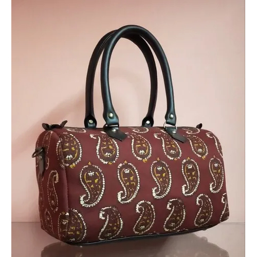 Blue-white-black Printed Duffle Bag