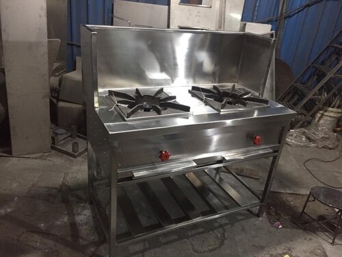 अंडरशेल्फ़ आयाम के साथ 2 बर्नर गैस रेंज (L* W* H): 46x24x34+15 इंच (इन)