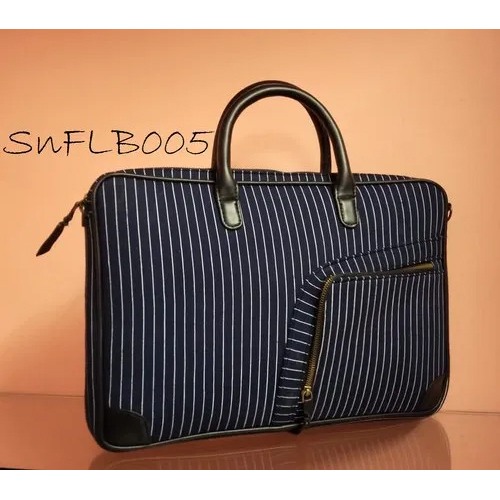 Black-multicolor Ladies Fabric Cotton Laptop Handbag