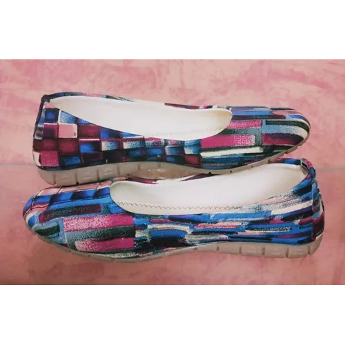 Blue-white Ladies Printed Jutti