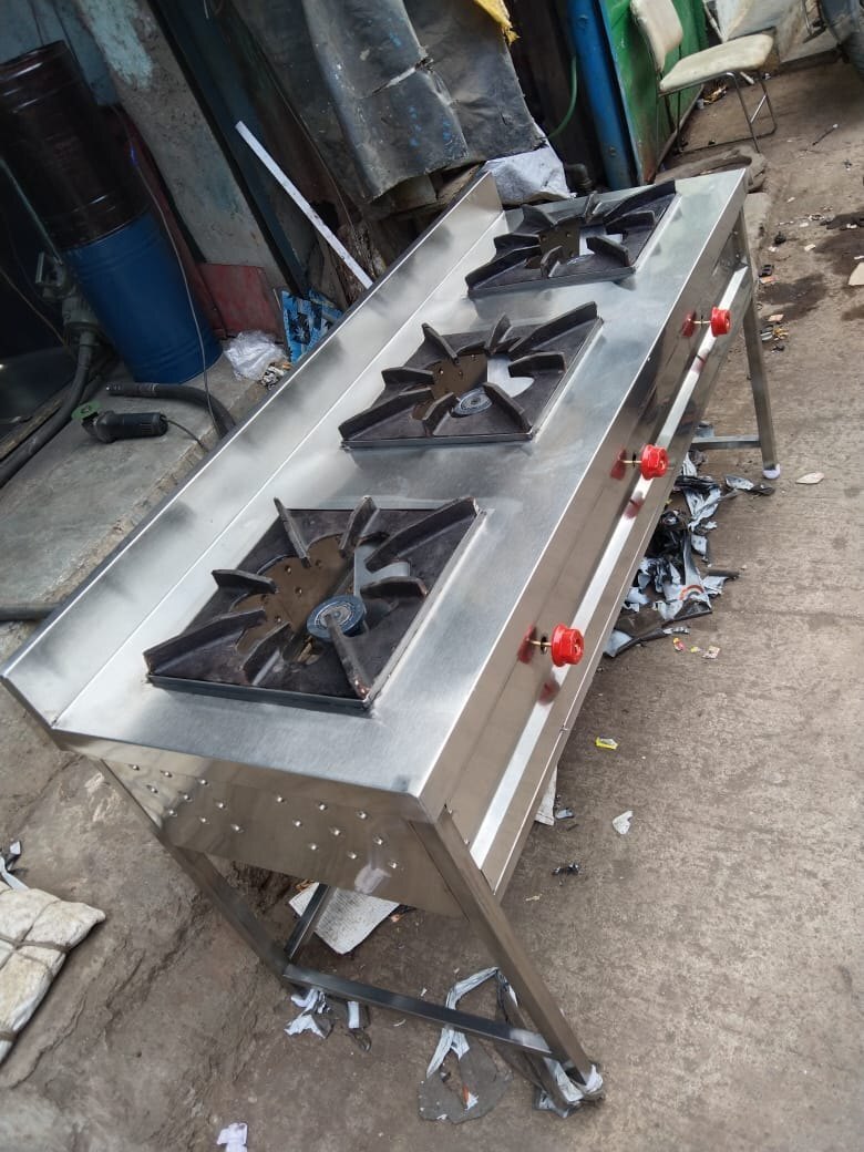 Silver 3 Burner Gas Range