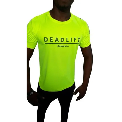 Mens Cotton Gym T Shirt - Color: Yellow