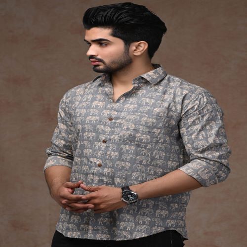 Men's Fancy Shirt - Luxurious Cotton Blend, Tailored Fit, Stylish Pattern, Vibrant Colors, Versatile For Any Occasion