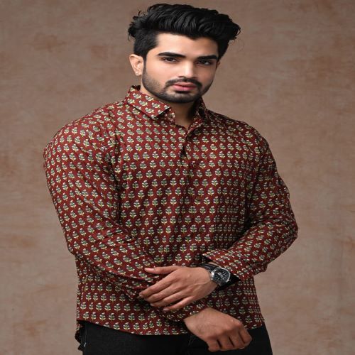 Men's Fancy Shirt - Luxurious Cotton Blend, Tailored Fit, Stylish Pattern, Vibrant Colors, Versatile For Any Occasion